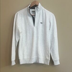 Men's Fish Out of Water Light Gray and Navy Quarter Zip-Up Sweater